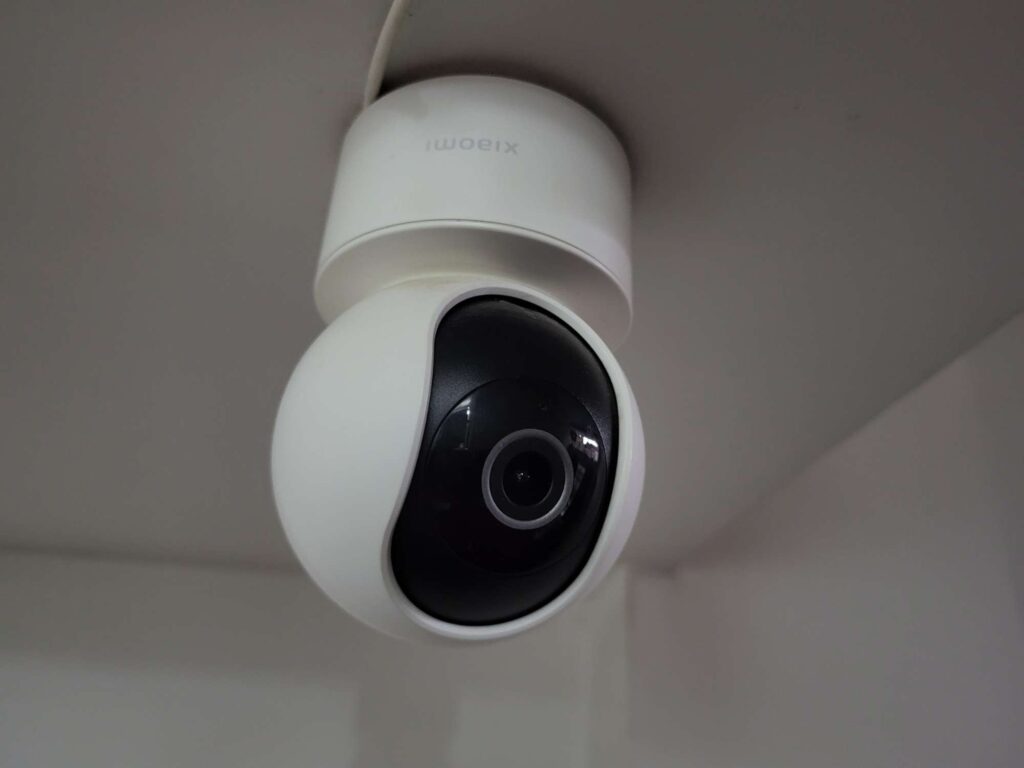 Xiaomi 360 Home Security Camera installed near entrance